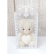 Bougie Moulée Artisanale Maison LUNALYS Nounours Coeur Lys Blanc