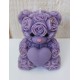 Bougie Moulée Artisanale Maison LUNALYS Nounours Coeur Magnolia