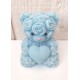 Bougie Moulée Artisanale Maison LUNALYS Nounours Coeur Monoï Des Iles
