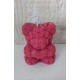 Bougie Moulée Artisanale Maison LUNALYS Nounours Coeur Petit Format Fraise