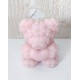Bougie Moulée Artisanale Maison LUNALYS Nounours Coeur Petit Format Fleurs De Sakura