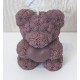 Bougie Moulée Artisanale Maison LUNALYS Nounours Coeur Petit Format Cerise