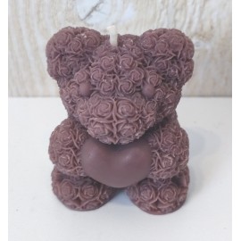 LUNALYS Handmade Teddy Bear Heart Small Cherry Candle