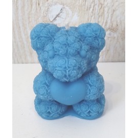 LUNALYS Handmade Teddy Bear Heart Small Size Monoi Des Iles Candle