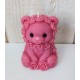 Bougie Moulée Artisanale Maison LUNALYS Nounours Capuche Fraise