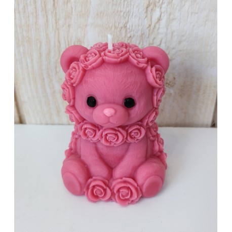 LUNALYS Handmade Woven Candle - Strawberry Hooded Teddy Bear