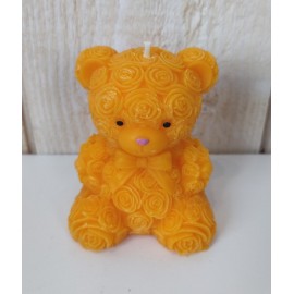 Bougie Moulée Artisanale Maison LUNALYS Nounours Noeud Agrumes