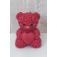 Bougie Moulée Artisanale Maison LUNALYS Nounours Coeur Fraise