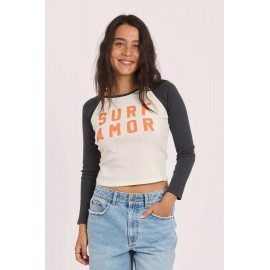 Tee Shirt manches Longues Femme SISSTREVOLUTION Sunset Raglan Vintage Black