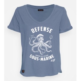 Women's STERED Underwater Defense Denim Blue T-Shirt