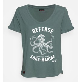 Tee Shirt Femme STERED Défense Sous Marine Vert