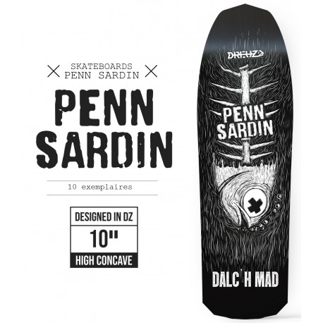 Plateau de Skate Old School Dreuz 9.0" Penn Sardin 2-9, Extra Strong
