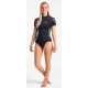 C-Skins Nuwave UV Premium Womens Short Sleeve Vest Raven Black Tropical