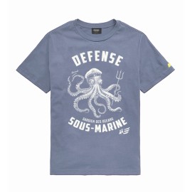 Tee Shirt Enfant Stered Défense Sous Marine Bleu Denim