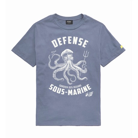 Tee Shirt Enfant Stered Défense Sous Marine Bleu Denim
