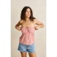 Rhythm Kirra Check Strapless Top Pink