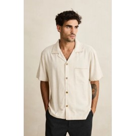 Rhythm Relaxed Whip Stich Short Sleeve Shirt Natural