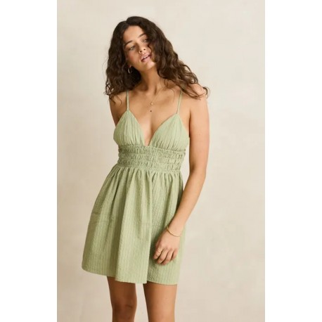 Rhythm Vista Stripe Mini Dress Olive
