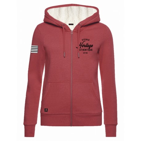 Sweat Doublé Sherpa Femme STERED Héritage Vintage Brique