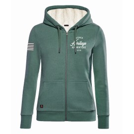 Women's STERED Héritage Vintage Green Sherpa-Lined Sweatshirt