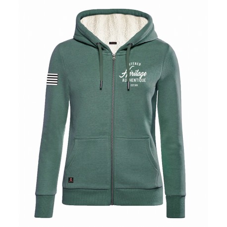 Sweat Doublé Sherpa Femme STERED Héritage Vintage Vert
