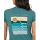 Tee Shirt Femme Salty Crew Retro Wave Modern Teal