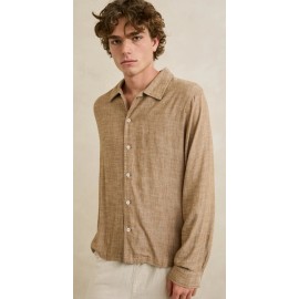 Chemise Rhythm Manche Longue Linen Chambray Coffee