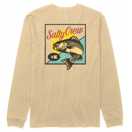 Tee Shirt Manche Longue Homme Salty Crew Stripped Moonbeam