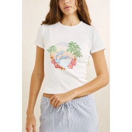 Tee Shirt Femme Rhythm Dolphin Every Day Blanc