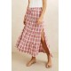 Rhythm Chelsea Checj Tiered Maxi Skirt Plum