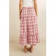 Rhythm Chelsea Checj Tiered Maxi Skirt Plum
