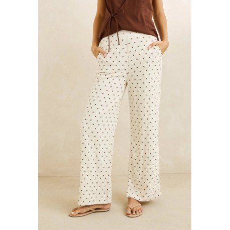 Pantalon Rhythm Femme Sandy Essential Wide Leg Cream