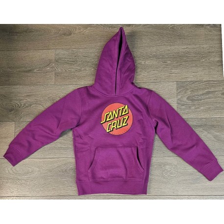 Santa Cruz Youth Classic Dot Hood Sweatshirt Fresh Purple