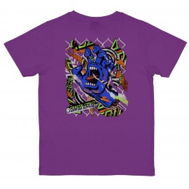Tee Shirt Junior Santa Cruz Youth Damaged Hand Fresh Purple