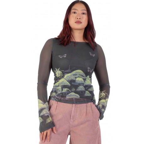 Santa Cruz Strip Boat Neck Long Sleeve Top Night Visions