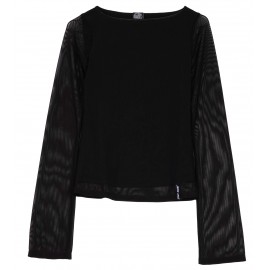 Santa Cruz Strip Boat Neck Long Sleeve Top Black