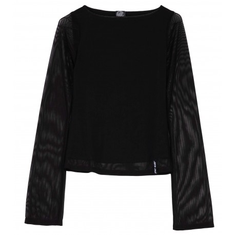 Haut Femme Manche Longue Santa Cruz Strip Boat Neck Noir