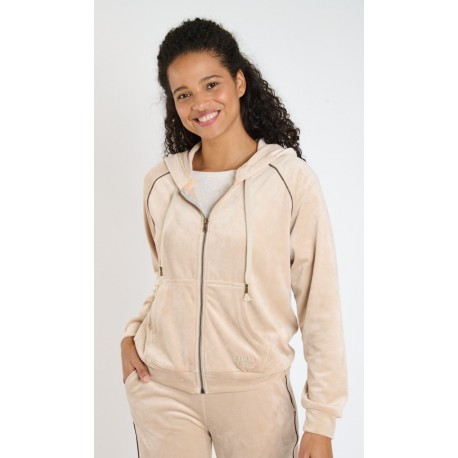 Veste De Jogging en Velours Banana Moon Helen Seashine Ecru